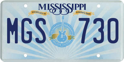 MS license plate MGS730