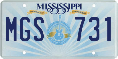 MS license plate MGS731
