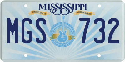 MS license plate MGS732
