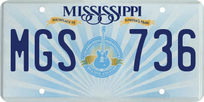 MS license plate MGS736