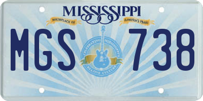 MS license plate MGS738