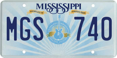 MS license plate MGS740