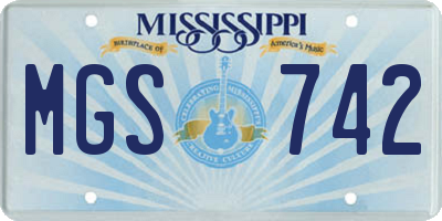 MS license plate MGS742