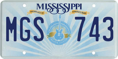 MS license plate MGS743