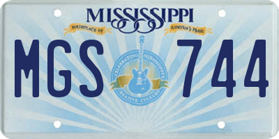 MS license plate MGS744
