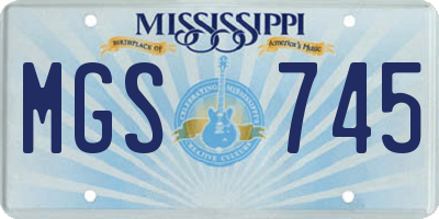 MS license plate MGS745