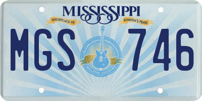 MS license plate MGS746