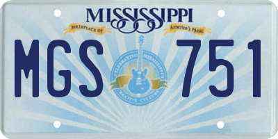 MS license plate MGS751