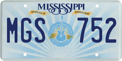 MS license plate MGS752