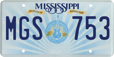 MS license plate MGS753