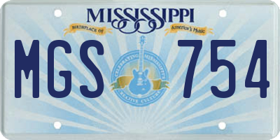 MS license plate MGS754
