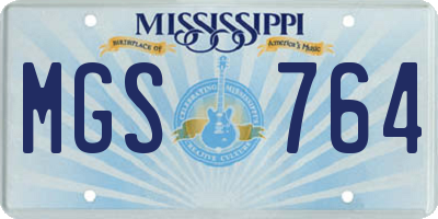 MS license plate MGS764
