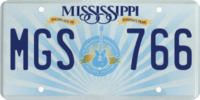 MS license plate MGS766