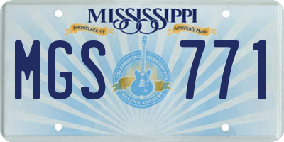 MS license plate MGS771