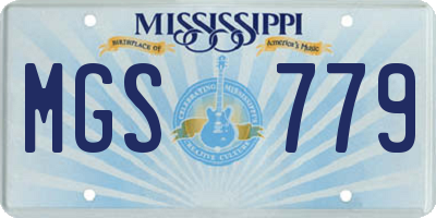 MS license plate MGS779