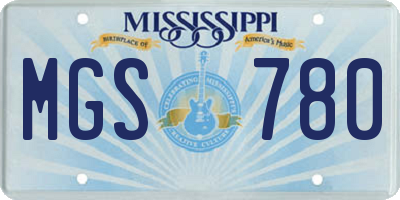MS license plate MGS780