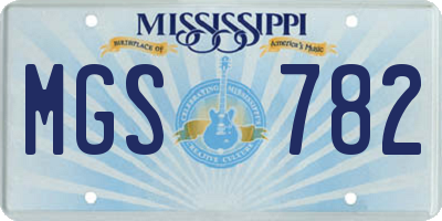 MS license plate MGS782