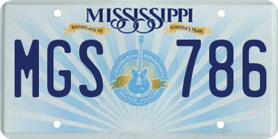MS license plate MGS786