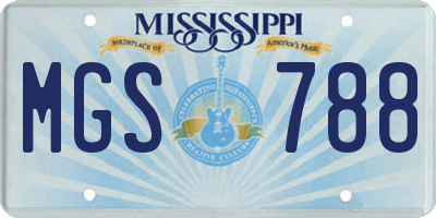 MS license plate MGS788