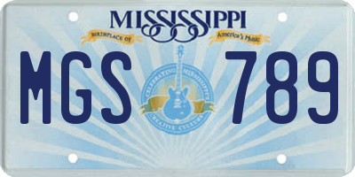 MS license plate MGS789