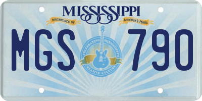 MS license plate MGS790