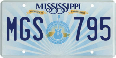 MS license plate MGS795