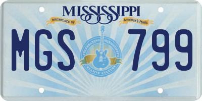 MS license plate MGS799