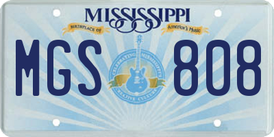 MS license plate MGS808