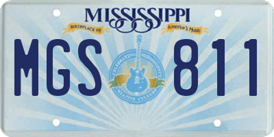 MS license plate MGS811