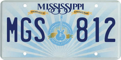MS license plate MGS812
