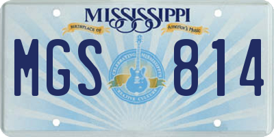 MS license plate MGS814