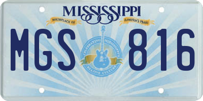 MS license plate MGS816