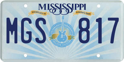 MS license plate MGS817