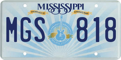 MS license plate MGS818