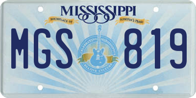 MS license plate MGS819