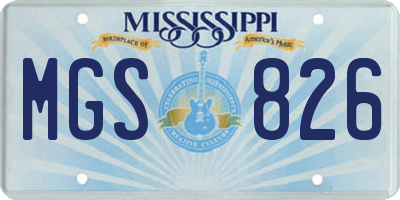MS license plate MGS826