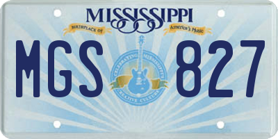 MS license plate MGS827