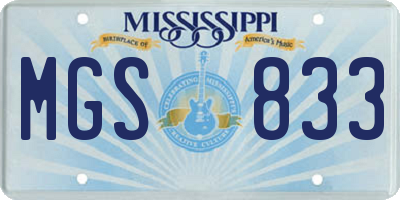 MS license plate MGS833