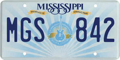 MS license plate MGS842