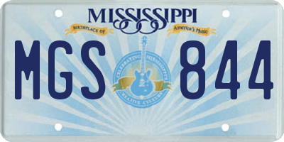 MS license plate MGS844