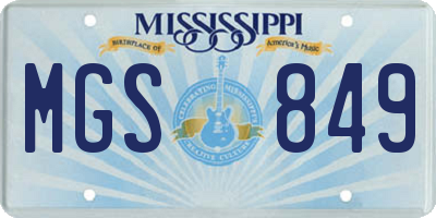 MS license plate MGS849
