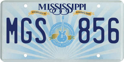 MS license plate MGS856