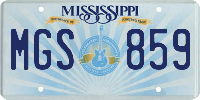 MS license plate MGS859