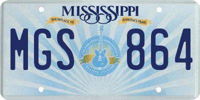 MS license plate MGS864