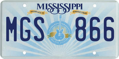 MS license plate MGS866