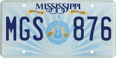 MS license plate MGS876