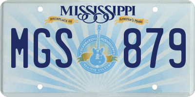 MS license plate MGS879