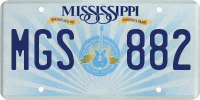 MS license plate MGS882