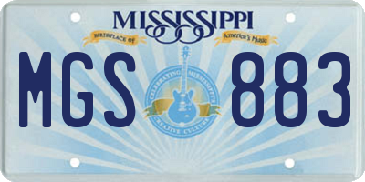 MS license plate MGS883