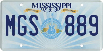 MS license plate MGS889